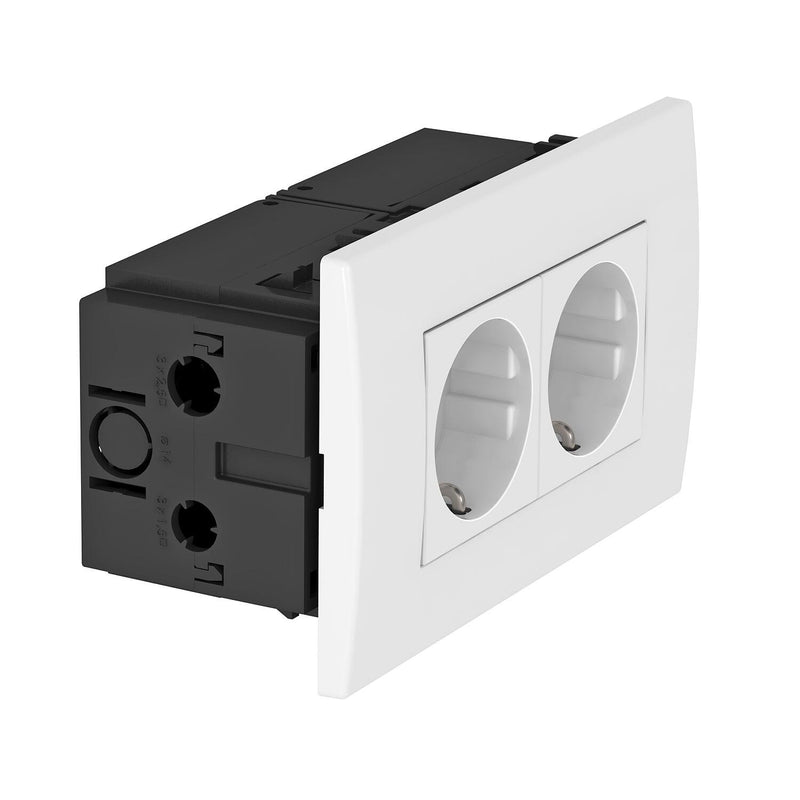 OBO Bettermann - Steckdose Steckdoseneinheit SDE-RW D0RW2 2fach 84x140x59 rws − 1 Stück