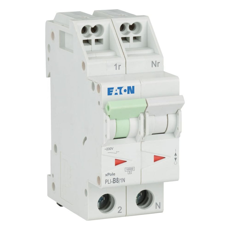 Eaton - Leitungsschutzschalter PLI-B8/1N B 8A, 1p+N Steckkl
