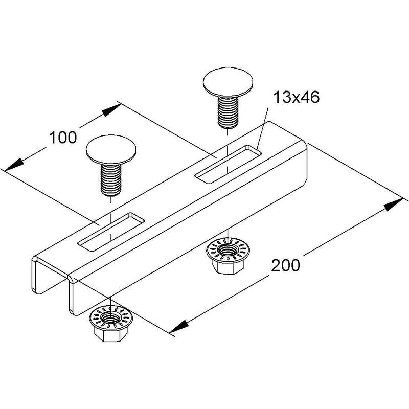 Niedax - Verbinder für Stiel/Profilschiene Schienen-Stoßverbinder SSV 4141 F