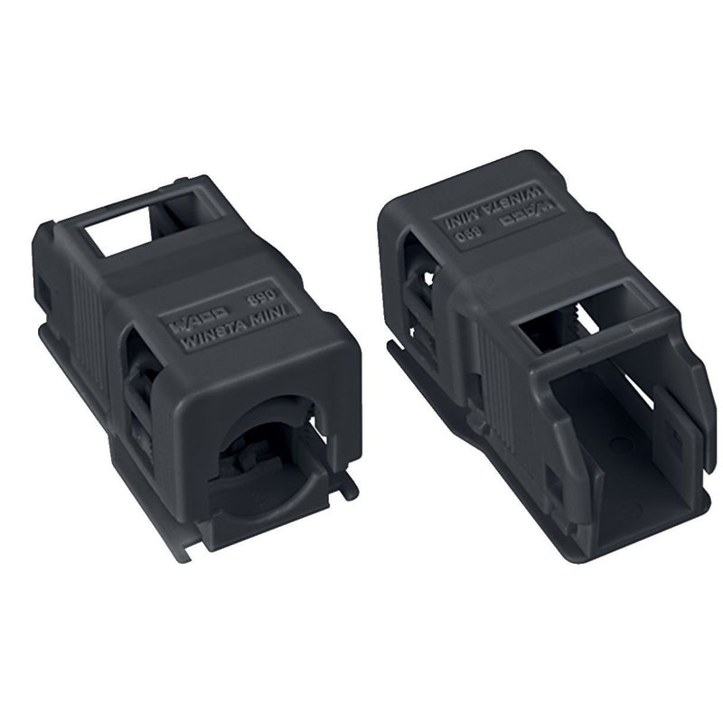 WAGO - Zubehör/Ersatzteile für steckbare Gebäudeinstallation Zugentlastungsgehäuse 890-502/342-000 Rastschelle,schwarz − 50 Stück
