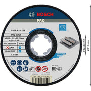 Bosch - Trenn-/Schleifscheibe PRO Metal X-Lock 2608619253 Trennscheibe 115 x