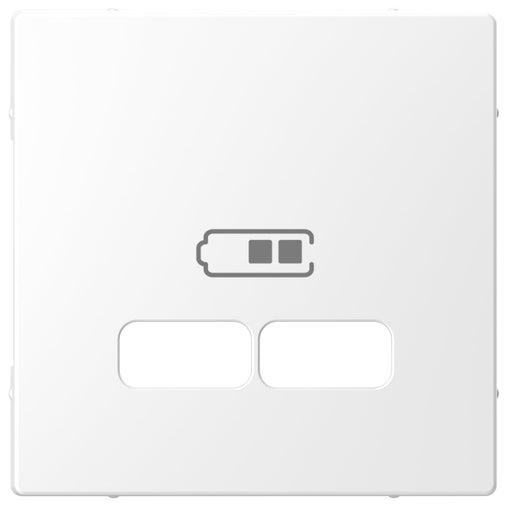 Merten - Einsatz/Abdeckung für Kommunikationstechnik Zentralplatte lotos-ws MEG4367-6035 f.USB Ladest.Einsatz