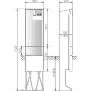 ABN - Leergehäuse Säule BH4 leer SK142H E-Cu 30x5mm