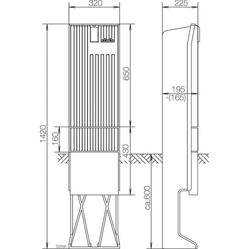 ABN - Leergehäuse Säule BH4 leer SK142H E-Cu 30x5mm