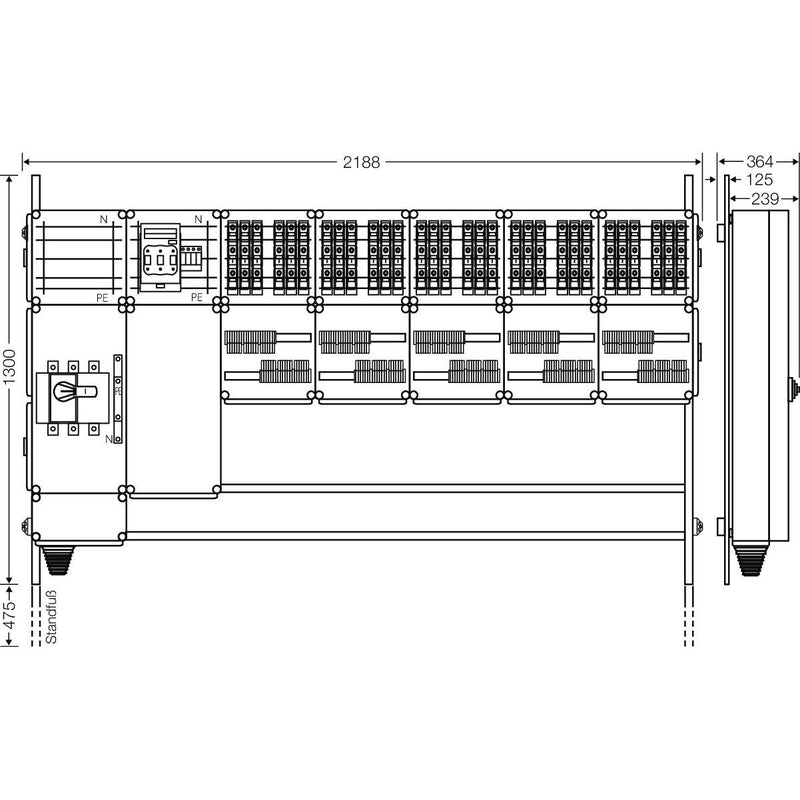 Hensel - Verteilerschrank für Energieversorgung Ladeverteiler Mi EV 11kW 30001 f.30 Ladep. a 11kW