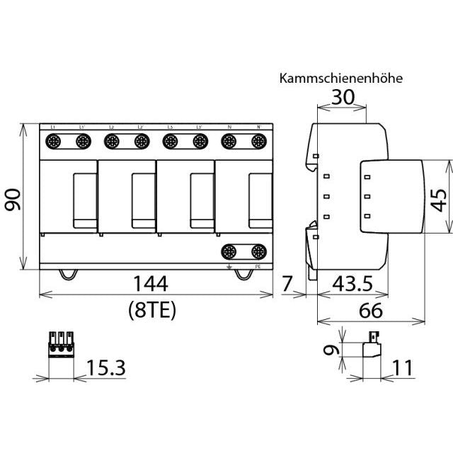 DEHN - Kombi-Ableiter für Energietechnik Kombi-Ableiter DV M TT 255 FM DEHNventil M