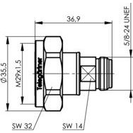 Telegärtner - Koax-Kupplung Adapter 7-16/ N (M-F) 100024533 50Ohm