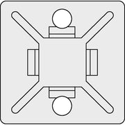 HellermannTyton - Befestigungssockel und -element für Kabelbinder Klebesockel MB5A3-N66-BK-C1 − 100 Stück