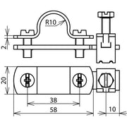 DEHN - Zubehör/Ersatzteile für Erdung und Blitzschutz PA-Klemme PAK 20 AQ4 95 STTZN f.HVI St/tZn-NIRO