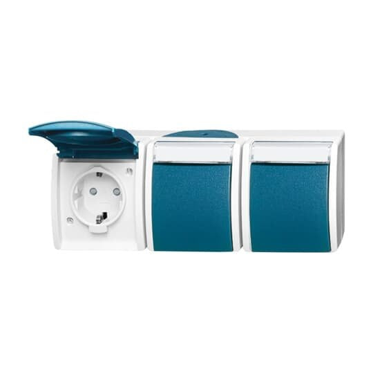 Busch-Jaeger - Steckdose 2300/3 EBW-53 grau/blaugrün