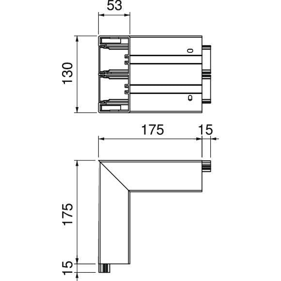 OBO Bettermann - Außeneck für Geräteeinbaukanal Außeneck GK-AS53130RW starre Form