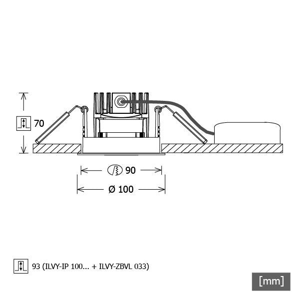 LTS Licht&Leuchten - Downlight/Strahler/Flutlicht LED-Downlight ILVY-IP100.930.30sw 930, sw