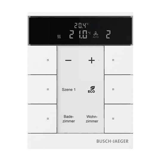 Busch-Jaeger - Bussystem-Raumtemperaturregler Raumtemperaturregler SBS/U6.0.11-84 6-fach studioweiß