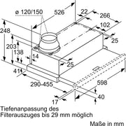 Constructa-Neff - Dunstabzugshaube Flachschirmhaube D46ED22X1 3 Stufen + 1 Intens