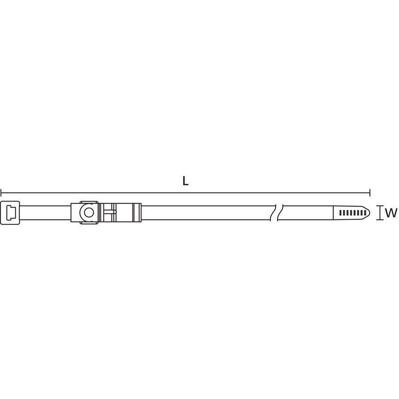 HellermannTyton - Kabelbinder Befestigungsbinder 2tlg. 156-03377(200) − 1600 Stück