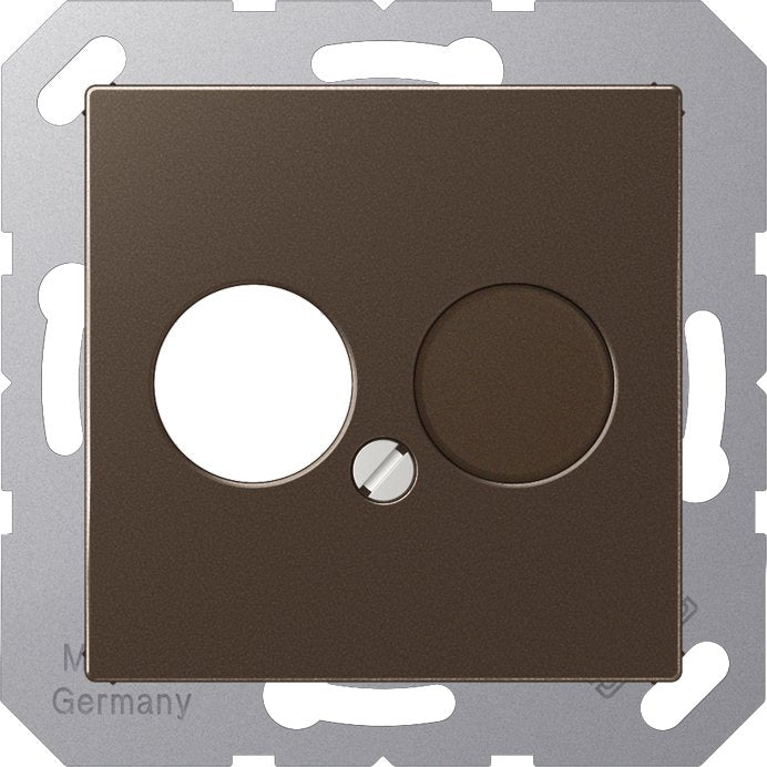Jung - Einsatz/Abdeckung für Kommunikationstechnik Abdeckung mokka A 562 MO für 2 Kleinst.Dosen