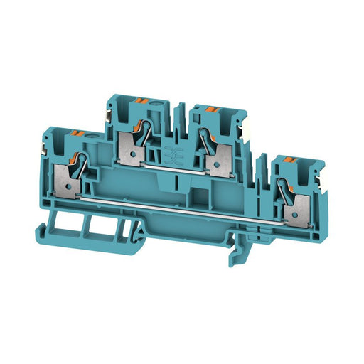 Weidmüller - Durchgangs-Reihenklemme Klemme A2T 4 DL BL PUSH IN, 4 mm² − 50 Stück