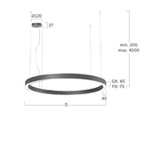 Lightnet - Pendelleuchte LED-Pendelleuchte RGXLSL-840H-D600-KA 4000K, silber