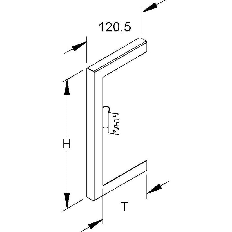 Niedax - Wandanschlussblende für Geräteeinbaukanal GK-Wandabschlussblende li GWBL 213T100 W 254x100mm