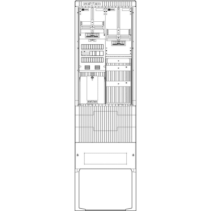 ABN - Zähler-Komplettschrank Straßenbeleuchtung SB205ZL1512 Säule 1 ZP TSG 5pol