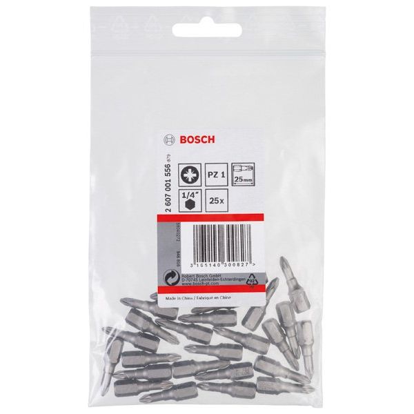 Bosch - Bit Schrauberbit Extra-Hart PZ 2607001556 1, 25 mm, 25er-Pack