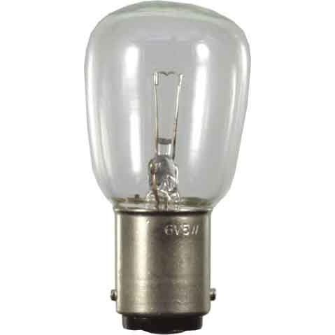 Scharnberger+Hasenbein - Anzeige- und Signallampe Birnenlampe 26x57mm 41136 Ba15d 110-140V 25W