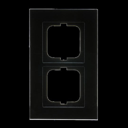 Busch-Jaeger - Abdeckrahmen Rahmen 2-fach 1722-825 schwarz, Glas − 1 Stück by Busch-Jaeger
