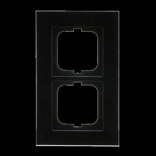 Busch-Jaeger - Abdeckrahmen Rahmen 2-fach 1722-825 schwarz, Glas  − 1 Stück
