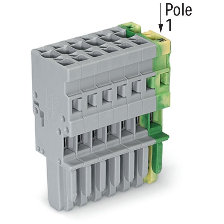 WAGO - Ein- und mehrpolige Klemmenleiste 1-Leiter-Federleiste 769-107/000-036 4mm²,gn-ge/gr − 25 Stück