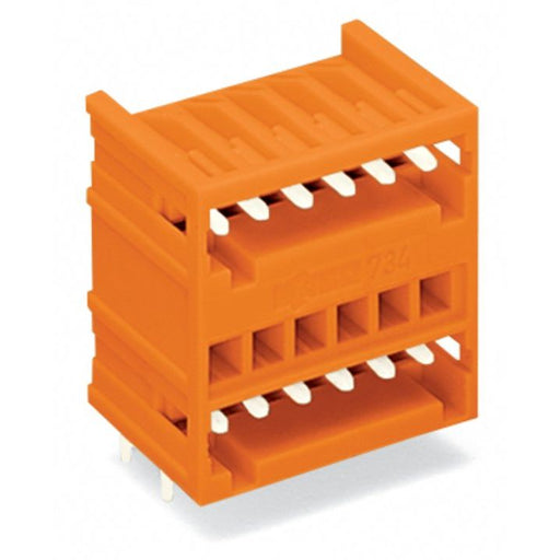 WAGO - Leiterplattensteckverbinder THT-DoppelstockStiftleiste 734-432 1,0x1,0,abgew.,or − 100 Stück