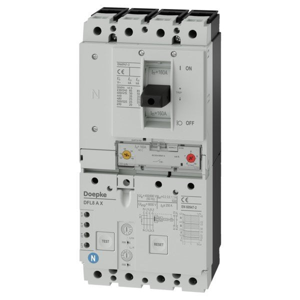 Doepke - Kombination FI-Schalter/Leitungsschutzschalter FI-Schalter DFL8 160-4/X-A