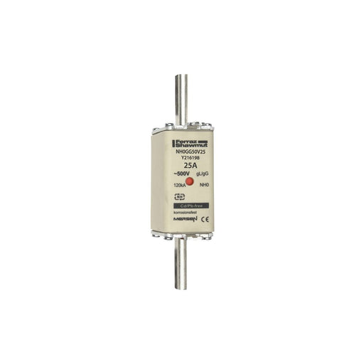 Mersen - Messersicherung NH-Sicherungseinsatz SF NH0GG50V25 Gr.0 gG 250A/500V KM − 3 Stück