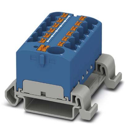 Phoenix Contact - Durchgangs-Reihenklemme Verteilerblock PTFIX10/12X4-NS35ABU − 8 Stück