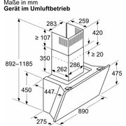 Bosch - Dunstabzugshaube Wandesse Schrägdesign DWK91LT60 Serie8,HomeConnect
