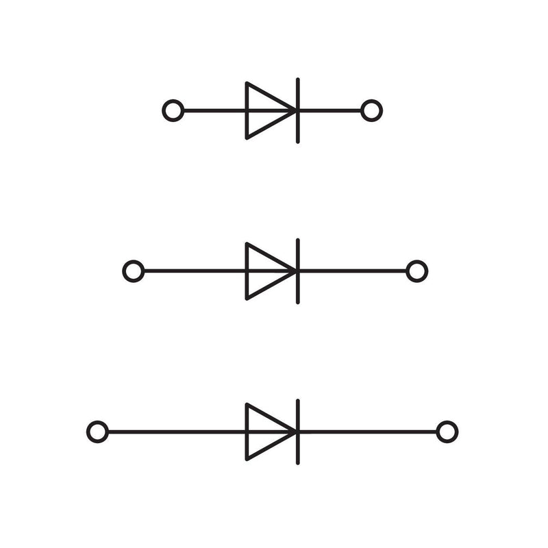 WAGO - Bauelement-Reihenklemme Dreistock Diodenklemme 870-596/281-674 grau 2,5qmm − 50 Stück