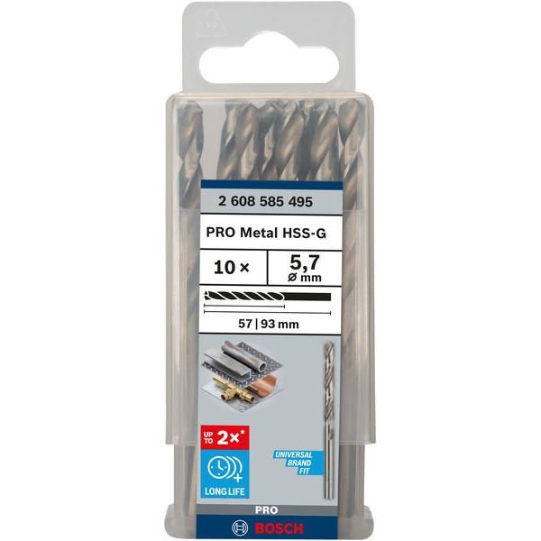 Bosch - Bohrer PRO Metal HSS-G 2608585495 Spiralbohrer 5,7 x