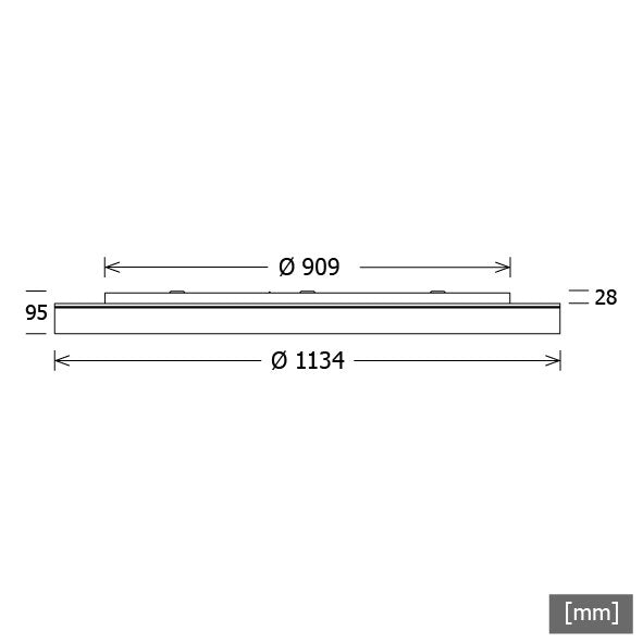 LTS Licht&Leuchten - Decken-/Wandleuchte LED-Anbau-/Pendelleuchte LUNL407.830.1/DALIws 830, DALI, ws
