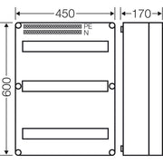 Hensel - Installationskleinverteiler Mi-Automatengehäuse Mi 1654 54TE(3x18x18mm) IP65