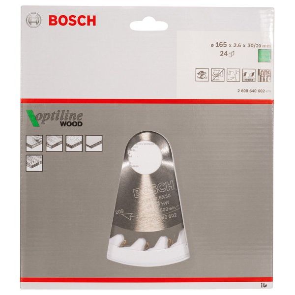Bosch - Kreissägeblatt PRO Wood Kreissägeblatt, 2608640602 165 x 2,6 x 30 mm