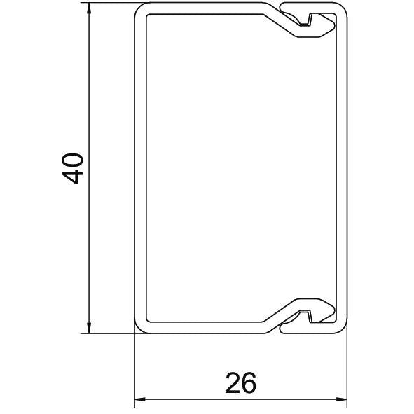OBO Bettermann Vertr - Leitungsführungskanal Wand+Deckenkanal WDK25040RW 25x40mm,PVC − 2 Meter
