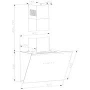 Amica - Dunstabzugshaube Kaminhaube KHF 694 730 S HC HoodConnect Pro,90cm