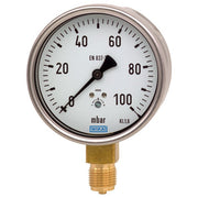 Wika Wiegand - Rohrfedermanometer KapsFedMano 612.20.160 Cu 9808159 -60..0mbarG1/2Bunt