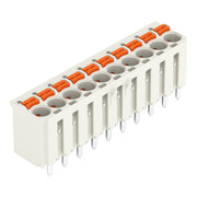 WAGO - Leiterplattensteckverbinder 1-Leiter-THR-Federleiste 2092-1180/200-000 CAGE CLAMP,lichtgrau − 100 Stück
