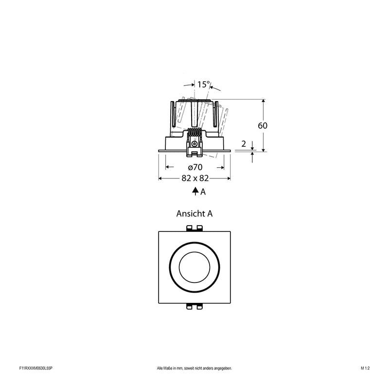 EVN Lichttechnik - Downlight/Strahler/Flutlicht LED-Einbauleuchte modular F11RXXXM0630L55P Konfigurationstype