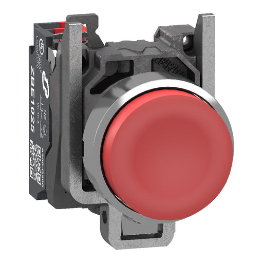 Schneider Electric - Drucktaster, Komplettgerät Drucktaster Rt 1Ö 22Mm XB4BL425 Vorsteh. Push In