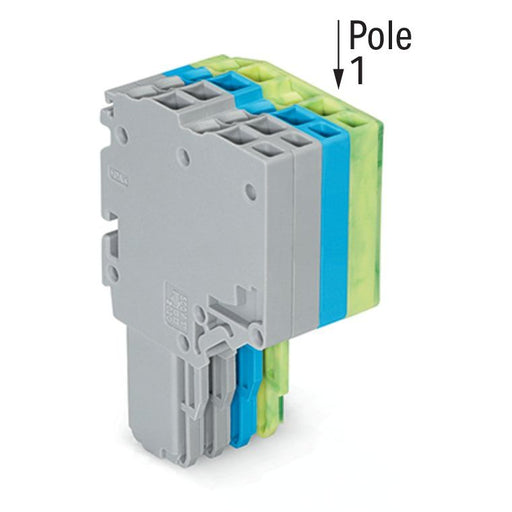 WAGO - Ein- und mehrpolige Klemmenleiste 2-Leiter-Federleiste 2020-204/000-038 1,5mm²,gr/bl/gn-ge − 50 Stück
