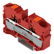 WAGO - Durchgangs-Reihenklemme 2-Leiter-Durchgangsklemme 2210-1203 Drücker,10 mm²,rot − 25 Stück