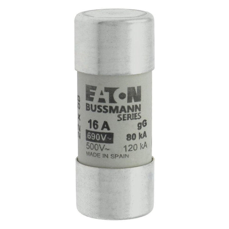 Eaton - Zylindrische Sicherung Sicherungseinsatz Nieders. CYLINDRICA#C22G16 16A AC 690V 80kA − 10 Stück