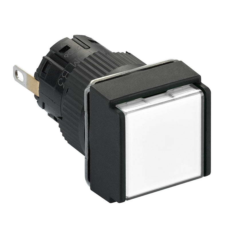 Schneider Electric - Leuchtmelder, Komplettgerät Leuchtmelder, quadratisch XB6ECV1BP IP 65, ws, LED, 24V − 5 Stück