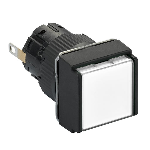 Schneider Electric - Leuchtmelder, Komplettgerät Leuchtmelder, quadratisch XB6ECV1BP IP 65, ws, LED, 24V − 5 Stück